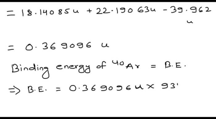 Binding mev calculate energy total answer