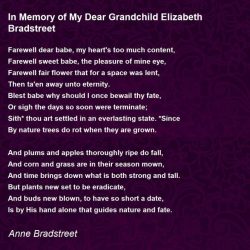 In memory of my dear grandchild anne bradstreet