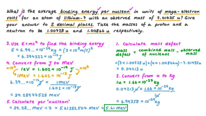 Binding nucleon calculate